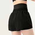 thumbnail image 3 of Gibobby Shorts Deportivo Ropa deportiva de verano, pantalones cortos deportivos de cintura alta 2 en 1, elásticos, de secado rápido, sueltos, para Yoga, gimnasio, pantalones c(Negro, XXL), 3 of 5