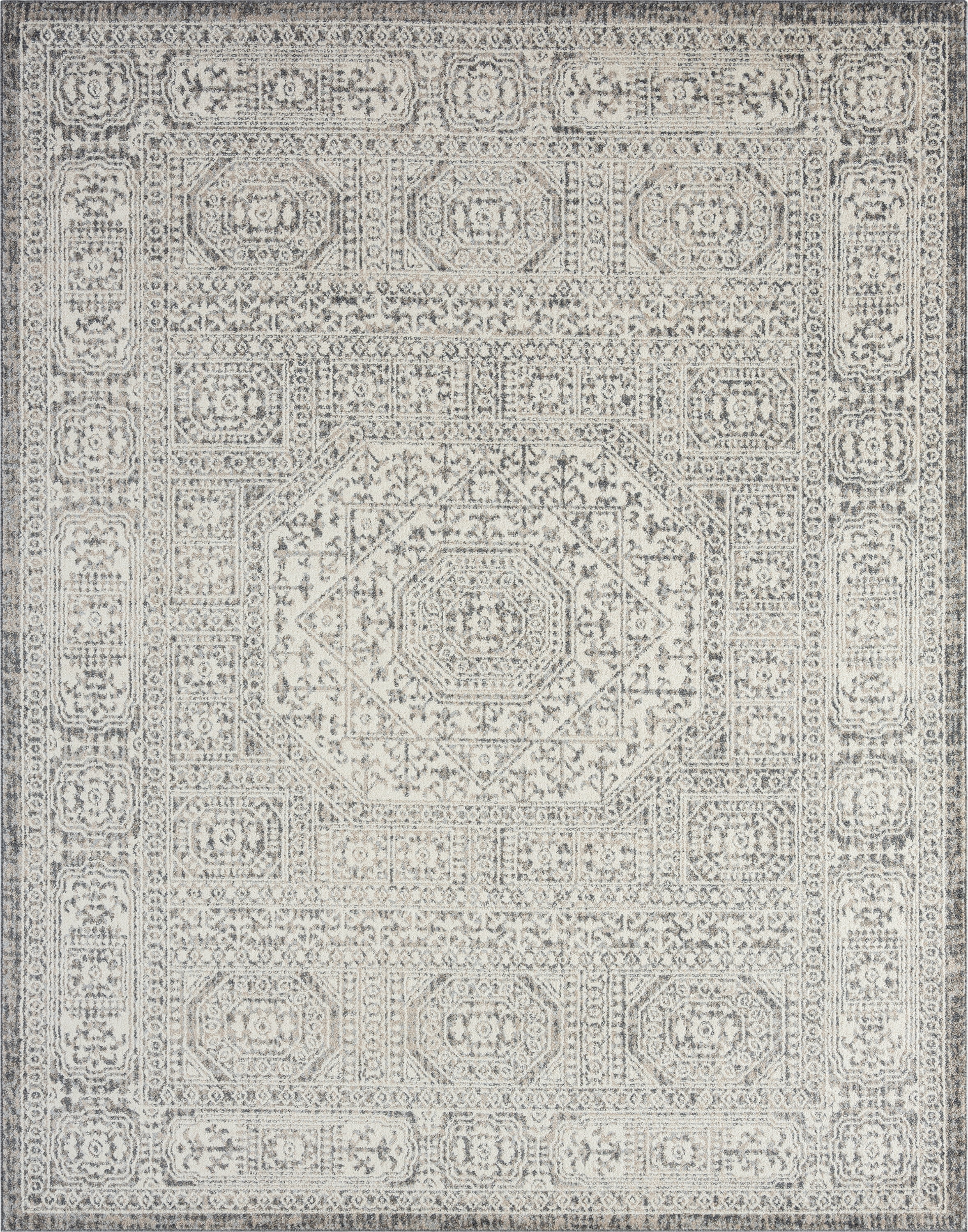 Bliss Rugs Traditional Oriental Area Rug, Geometric Indoor Rugs for Living Room, Dining Room, Bedroom | Cream, 8' x 10' (7'11''x10'3'')
