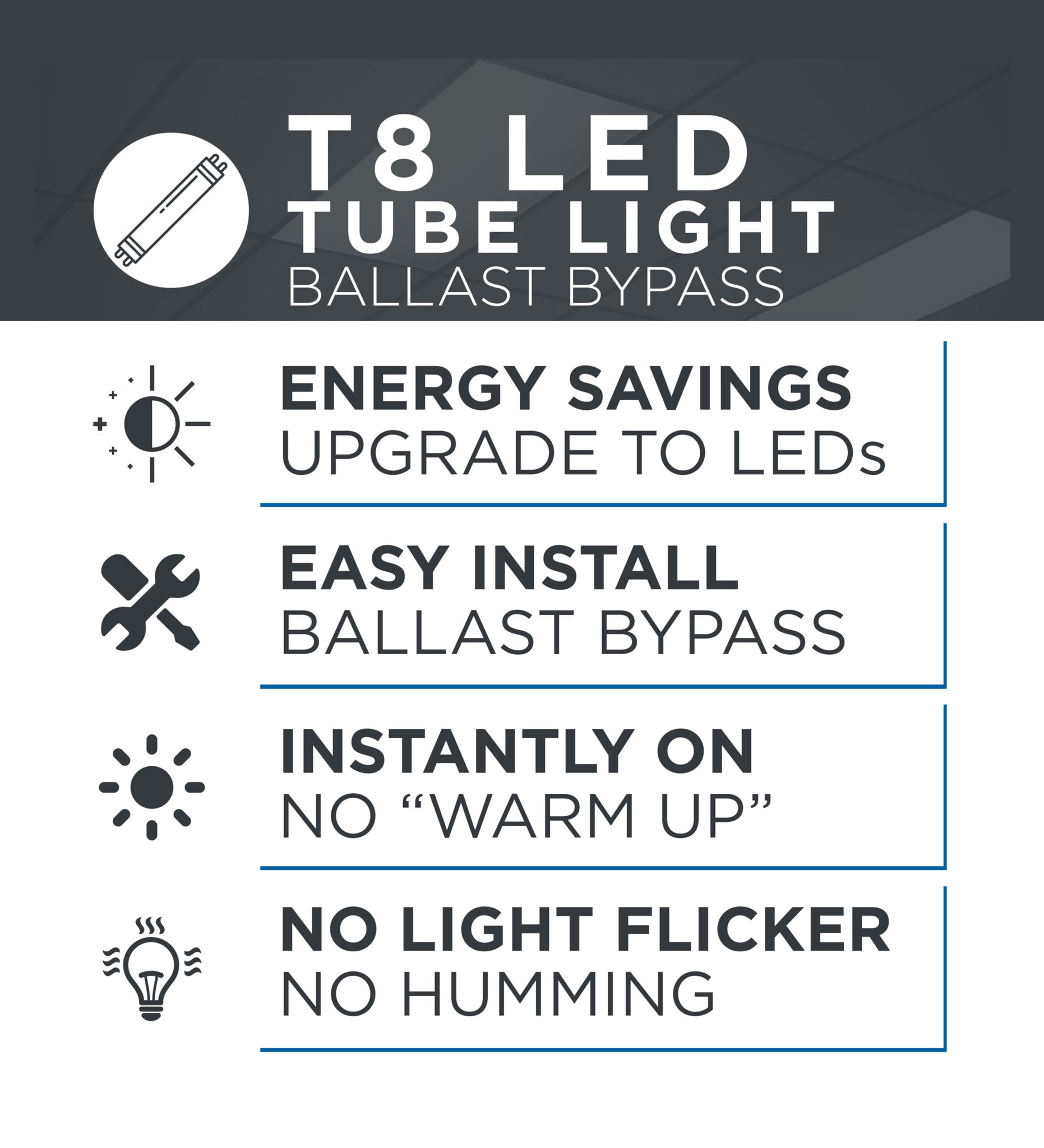 5 Tubes Neon LED 24W 150cm T8 2500 Lumens Professionnel