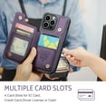 thumbnail image 6 of ShieldPlus for iPhone 16 Pro Max Case Wallet with RFID Blocking Card Holder, Premium PU Leather Durable Kickstand Case for iPhone 16 Pro Max,Purple, 6 of 9