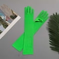 thumbnail image 4 of Weloille 17.71in Long Opera Party Gloves Milk Silk Elastic Gloves for Women Satin Gloves Costumes Elbow Length Bridal Evening Dress (1Pair), 4 of 6