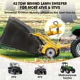 thumbnail image 2 of 42" Tow Behind Lawn Sweeper Leaf Collector Sweeper for Lawn 18.55 Cu. ft Capacity,Yellow, 2 of 7