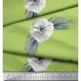 thumbnail image 3 of Soimoi Green Cotton Duck Fabric Leaves & Anemone Floral Print Fabric by Yard 42 Inch Wide, 3 of 3
