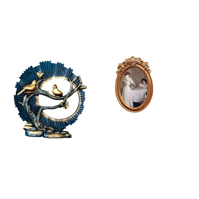 Figura artesanal de resina para decoración del hogar, estantería, sala de estar, escritorio interior, marco de fotos ornamentado, pequeño marco de res