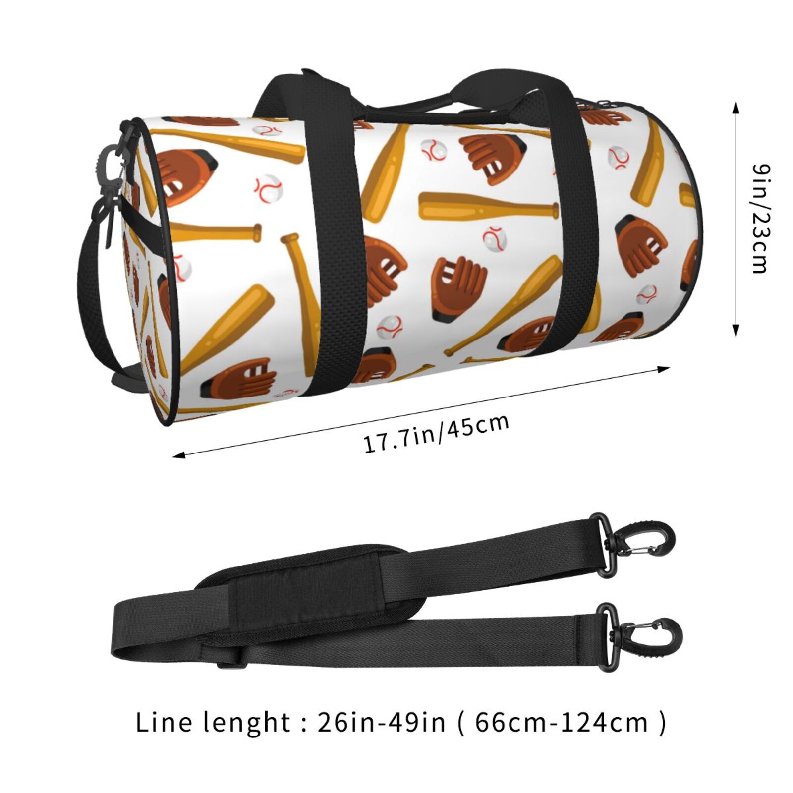 Vsdgher Baseball Sport 45L Foldable Duffel Bag, Sports Gym Bag,Overnight Bag, Portable Weekender Bag for Airplanes