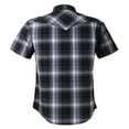thumbnail image 2 of Coevals Club Men's Western Shirt Cowboy Plaid Country Pearl Snap Button Short Sleeve Two Pockets Work Shirts 09 Black White Gray X-Large, 2 of 7