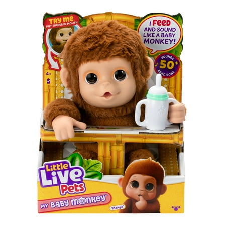 Little Live Pets My Baby Monkey Mango, 50  Sounds and Reactions, Ages 4 