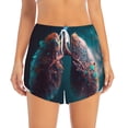 thumbnail image 2 of Hirioo Abstract Botanical Heart for Women's Double Layer Athletic Shorts High-Performance Gym Shorts with Inner Pocket, Elastic Waistband-XX-Large, 2 of 7