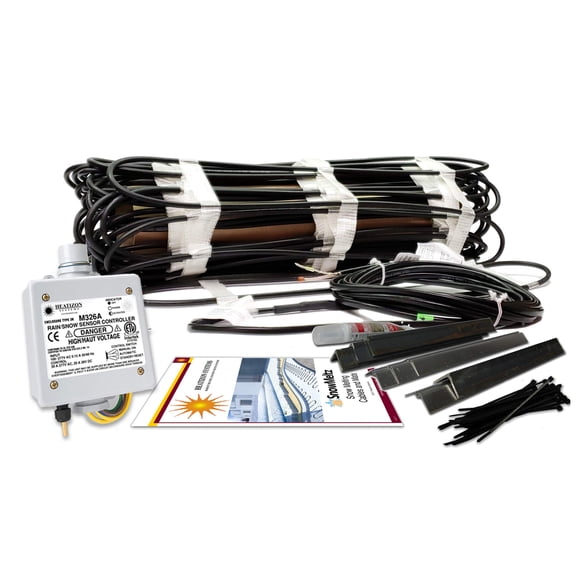 Système de Passage Chauffant 50 Sqft - 240V, 37 Watts par Sqft Tapis de Fonte de Neige Chauffés Chauffage Extérieur pour Passage de Neige, Tapis de Fonte de Glace pour Marches, Activateur d'Humidité et de Température Automatique