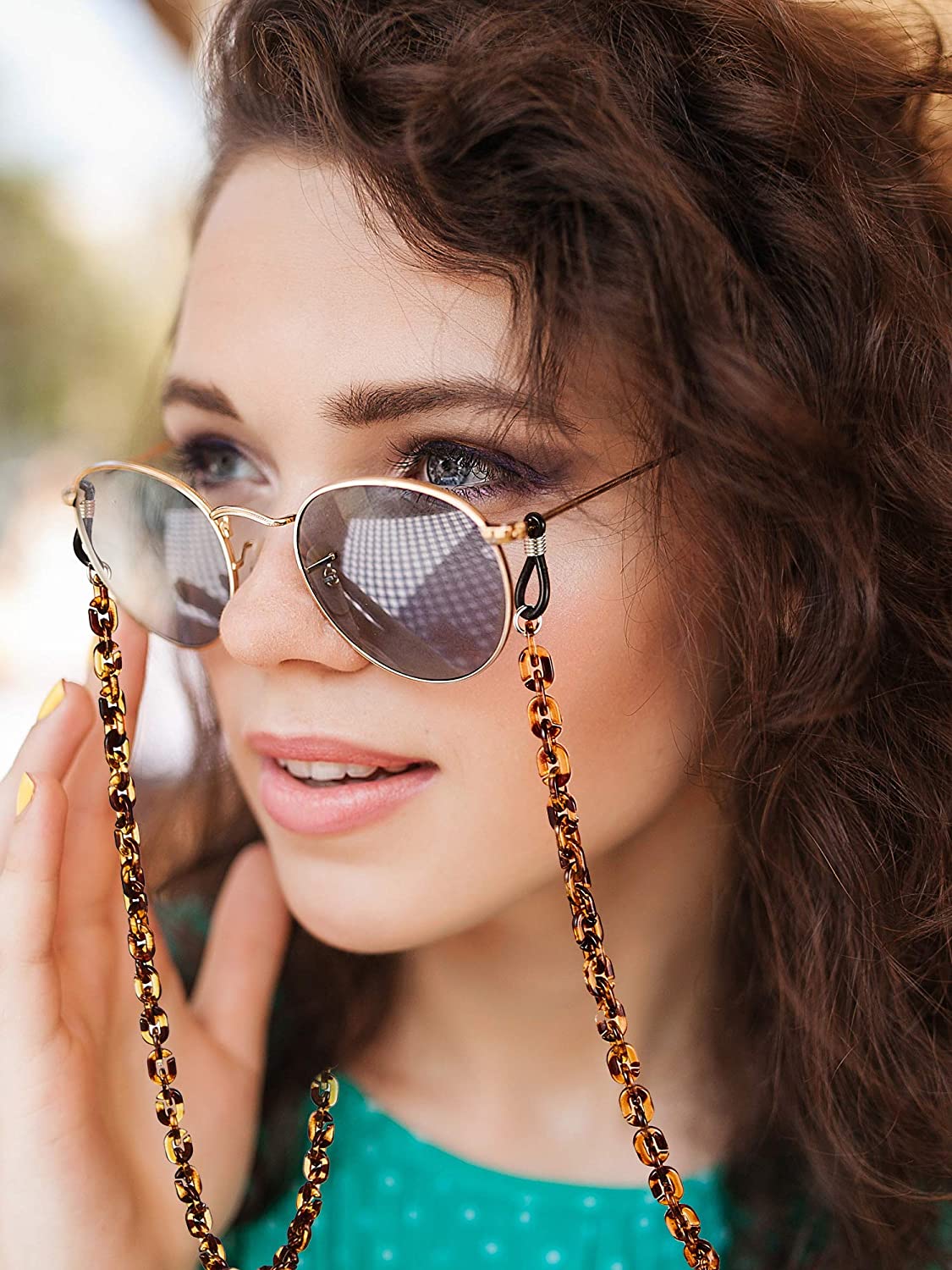 3 Pieces Acrylic Eyeglass Chain Retro 