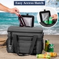thumbnail image 4 of OPUX Cooler Bag, 60 Cans Insulated Soft Collapsible Portable Cooler, Soft Sided Leakproof Cooler for Beach Camping with Shoulder Strap, Ice Chest for Travel Road Trip Picnic, Charcoal Gray, 4 of 9