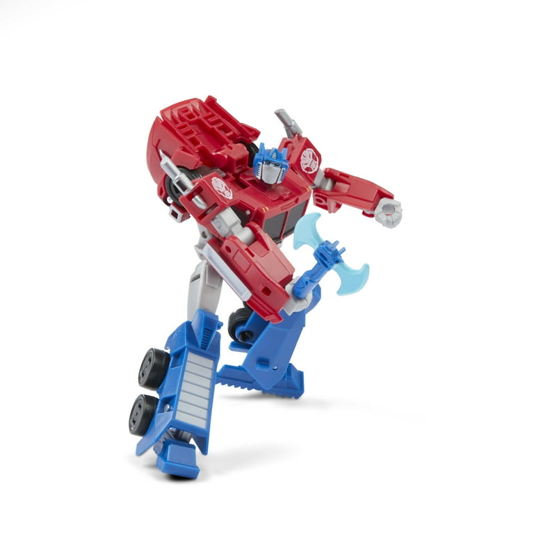 Transformers EarthSpark Deluxe Class: Action Figure Optimus Prime 12,5 Cm, Convertibile, Con Blaster E Parte Build-A-Figure