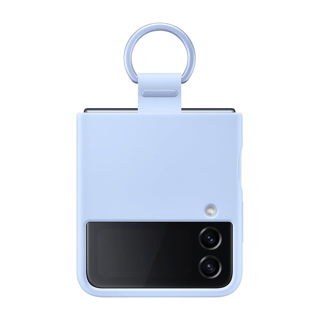 Funda para Samsung Galaxy Z Flip4 de silicona con anillo azul