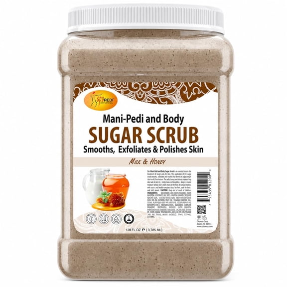 SPA REDI – Sugar Body Scrub Glow, Milk and Honey - Body Exfoliator with Natural Oils