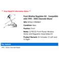 thumbnail image 2 of Front Window Regulator Kit - Compatible with 1995 - 2005 Chevy Blazer 1996 1997 1998 1999 2000 2001 2002 2003 2004, 2 of 2
