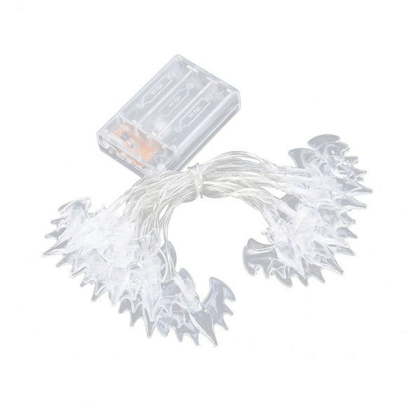 2m 20 LED Murciélago Luces decorativas de cadena de hadas Lámpara de luz interior y exterior de fiesta de Halloween con pilas - Blanco cálido