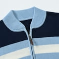 thumbnail image 6 of Yuyangdpb Men's Sweaters 1/4 Zip Up Lightweight Casual Striped Pullover Polo Sweaters Greyblue M, 6 of 9