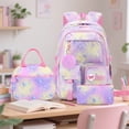 thumbnail image 3 of 3 Piece Tie Dye Backpack Set, Pink Purple Gradient Laptop Bag with Lunch Box & Pencil Case, Large Capacity 15.6 Inch Water Resistant School Bookbag for Teens Women College Travel Essentials, 3 of 3