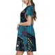 thumbnail image 2 of Easygdp Bohemian Turtle para Vestido Transpirable de Mujer, Vestido Suelto de Manga Corta con Pliegues y Bolsillos para el Verano, 2 of 6