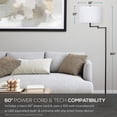 thumbnail image 6 of Catalina Lighting Camden 60'' Floor Lamp with White Fabric Drum Shade Transitional Floor Light Fixture for Living Room, Bedroom, or Office, Black, 6 of 14