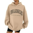 thumbnail image 2 of Los Angeles Hoodies for Women Fall Winter Long Sleeve Graphic Hooded Sweatshirt Streetwear Pullover Tops, 2 of 6