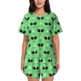 thumbnail image 1 of Balery alien cartoons Conjunto de Pijama para Mujer con Estampado, Dos Piezas de Manga Corta y Shorts, Ropa de Dormir Suave con Cuello Redondo y Bolsillos-XX-Large, 1 of 6