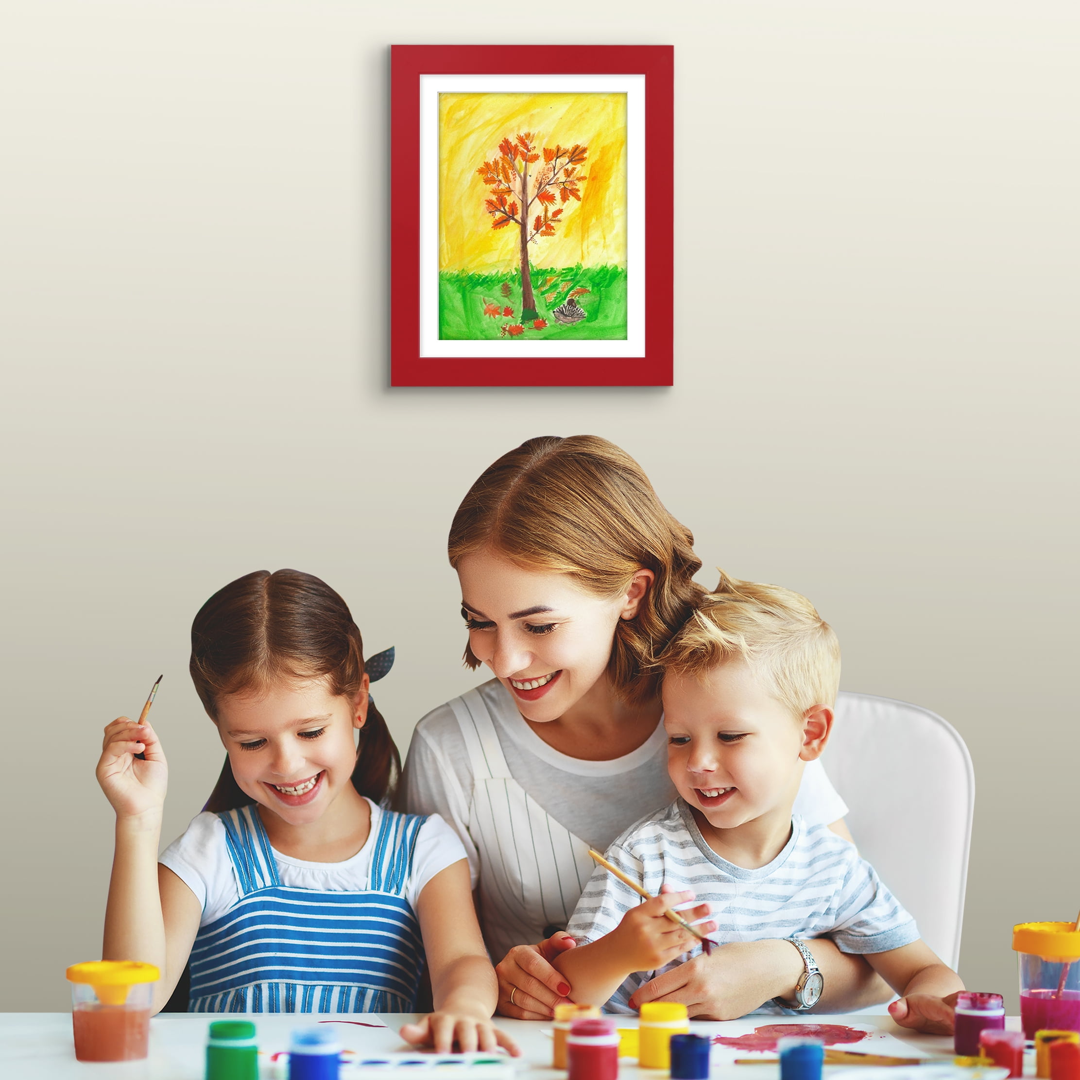 Americanflat 10x12.5 Kids Art Frame with 8.5x11 Mat - 8.5x11 Letter Size Display with Mat or 10x12.5 Without Mat