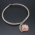 thumbnail image 4 of Handmade Dubai Gold Color Crystal Rose Flower Jewelry Fashion Wedding African Costume Necklace Earring Jewelry Sets, 4 of 7