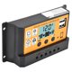 thumbnail image 3 of Controlador de carga solar, regulador de panel solar de 12 V 24 V Regulador inteligente con identificación automática LCD y regulador de control de carga PWM de 3 etapas USB doble de 5 V/2,5 A(10A), 3 of 8