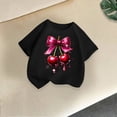 thumbnail image 3 of Kiijoy Girls Summer T-Shirt Cherry Print Short Sleeve Crew Neck T Shirt Tee, Sizes 2-14, 3 of 4