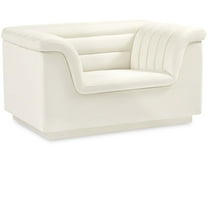 Meridian Furniture Cascade Cream Velvet Fabric Chair