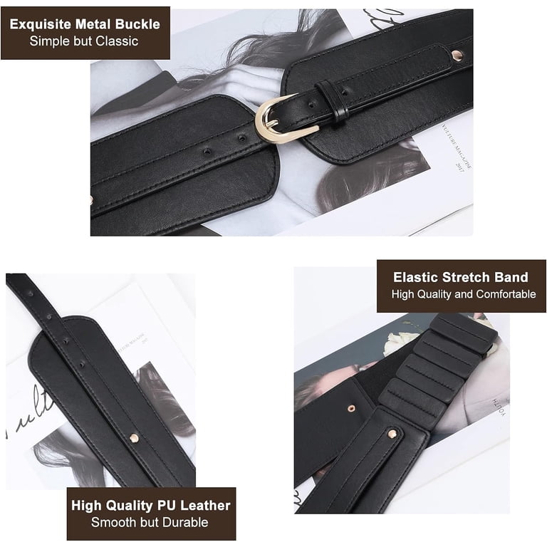 Womens Wide Elastic Waist Belt for Dress Ladies Stretch 