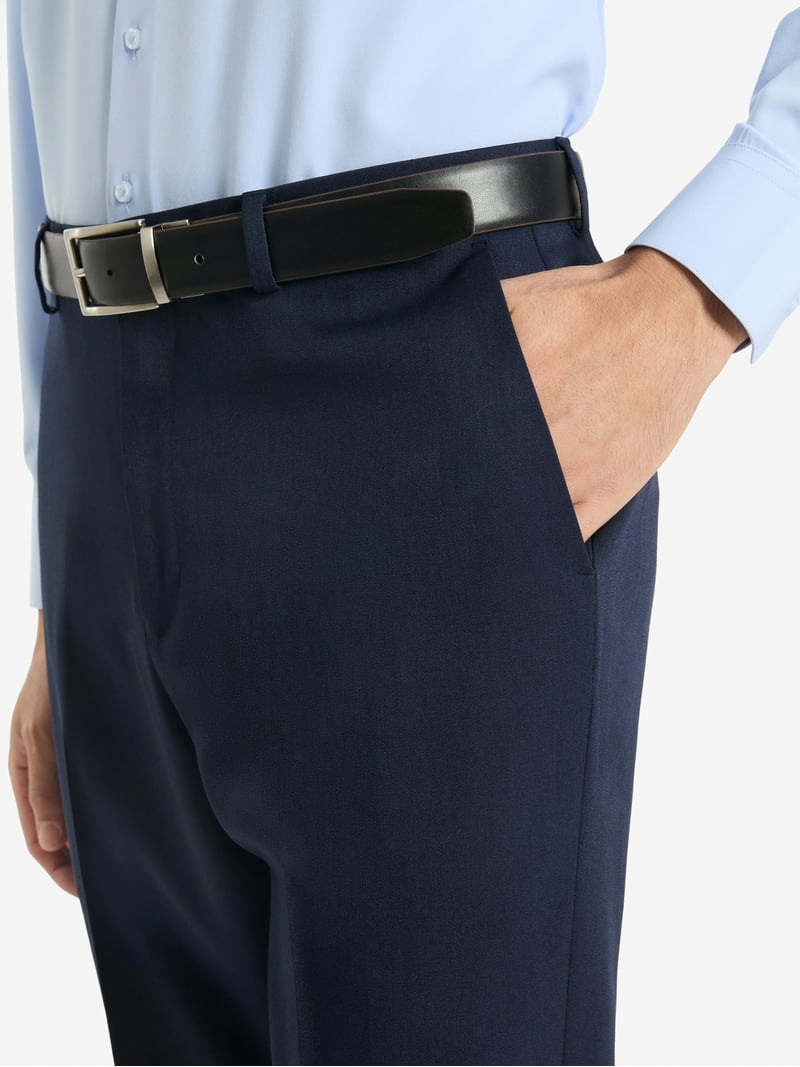 Chaps Flat Front Men's Navy Solid Classic Fit Tailored Suit Separate Pant, Sizes 30x30-38x32, Size: 3232, Blue Chaps Flat Front Men's Navy Solid Classic Fit Tailored Suit Separate Pant, Sizes 30x30-38x32, Size: 3232, Blue