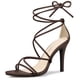 thumbnail image 1 of Sandalias de tacón de aguja Allegra K con cordones para mujer café EE. UU. 8,5, 1 of 7