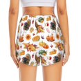 thumbnail image 2 of Lsque Thanksgiving Turkeys 1 Printed Women's Running Shorts with Liner Pockets,Elastic Quick Dry Workout Athletic Gym Yoga Shorts,Womens High Waist Shorts-XX-Large, 2 of 9
