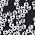 thumbnail image 2 of EASTIN 100pcs Rhinestone Rondelle Spacer Bead Plated 8mm Beads Findings for Jewelery Making DIY Art Craft (Silver), 2 of 6