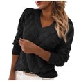 thumbnail image 1 of Gibobby Suéteres mujer, Suéteres de otoño para mujer, a rayas a la moda 2023, con cuello grande, túnica de punto(Negro,G), 1 of 5