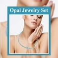 thumbnail image 2 of Enhanced Blue Opal Beaded Necklace And Bracelet Set Blue Opal Jewelry Set 18 Inch Bead Necklace 7.25 Inch Bead Bracelet Rhodium Over Sterling Silver Jewelry Set 100 ctw Christmas Gifts, 2 of 10
