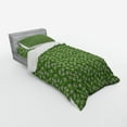 thumbnail image 2 of Ambesonne Floral Bedding Set 3 Pcs, Overview of Flowers Leaves, Twin, Fern Green White, 2 of 2