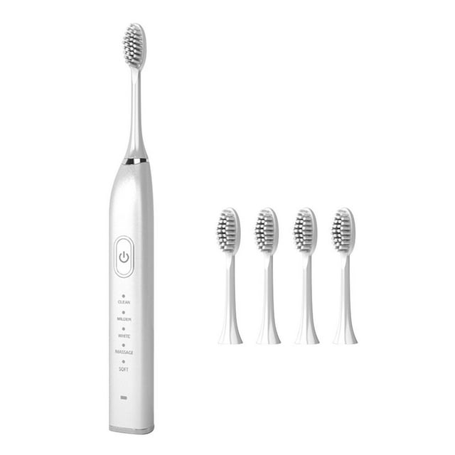 Langgg Electric Toothbrush for Sonic Electric Toothbrush Adult Travel Toothbrush with 5 Replacement Heads