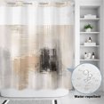 thumbnail image 2 of No Hook Shower Curtain, Brown Black Abstract Shower Curtains for Bathroom with See Through Top Window, Modern Gradient Mottled Simple Art Waterproof & Washable Bath Curtain 66"x72", 2 of 8