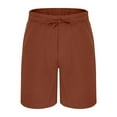 thumbnail image 3 of Jalioing Men's Casual Shorts Summer Drawstring Elastic Waist Loose Shorts Solid Color Basic Lounge Shorts with Pocket, 3 of 5