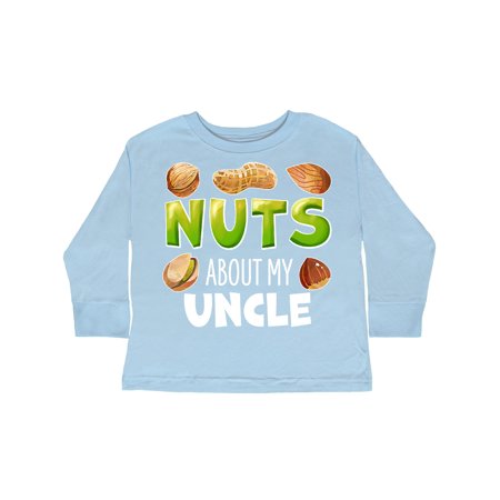 

Inktastic Nuts About My Uncle Peanut Almond Pistachio Gift Toddler Boy or Toddler Girl Long Sleeve T-Shirt