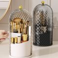 thumbnail image 6 of Lolynie 360° Rotating Makeup Organizer - Dust-Proof Brush Holder With Clear Lid, Vanity Desktop Storage For Bathroom Counters, 6 of 8