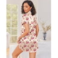 thumbnail image 3 of Ekouaer Silk Nightgowns for Women Button Down Nightshirts Short Sleeve Sleepshirts Sexy Nightdress Satin Sleepwear, 3 of 6