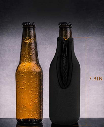 Beer Bottle Insulator Sleeve In 4 Colors. Zip-up Bottle Jackets Keeps Beer  Cold And Hands Warm Classic Extra Thick Neoprene With Stitched Fabric  Edges, Enclosed Bottom - Temu