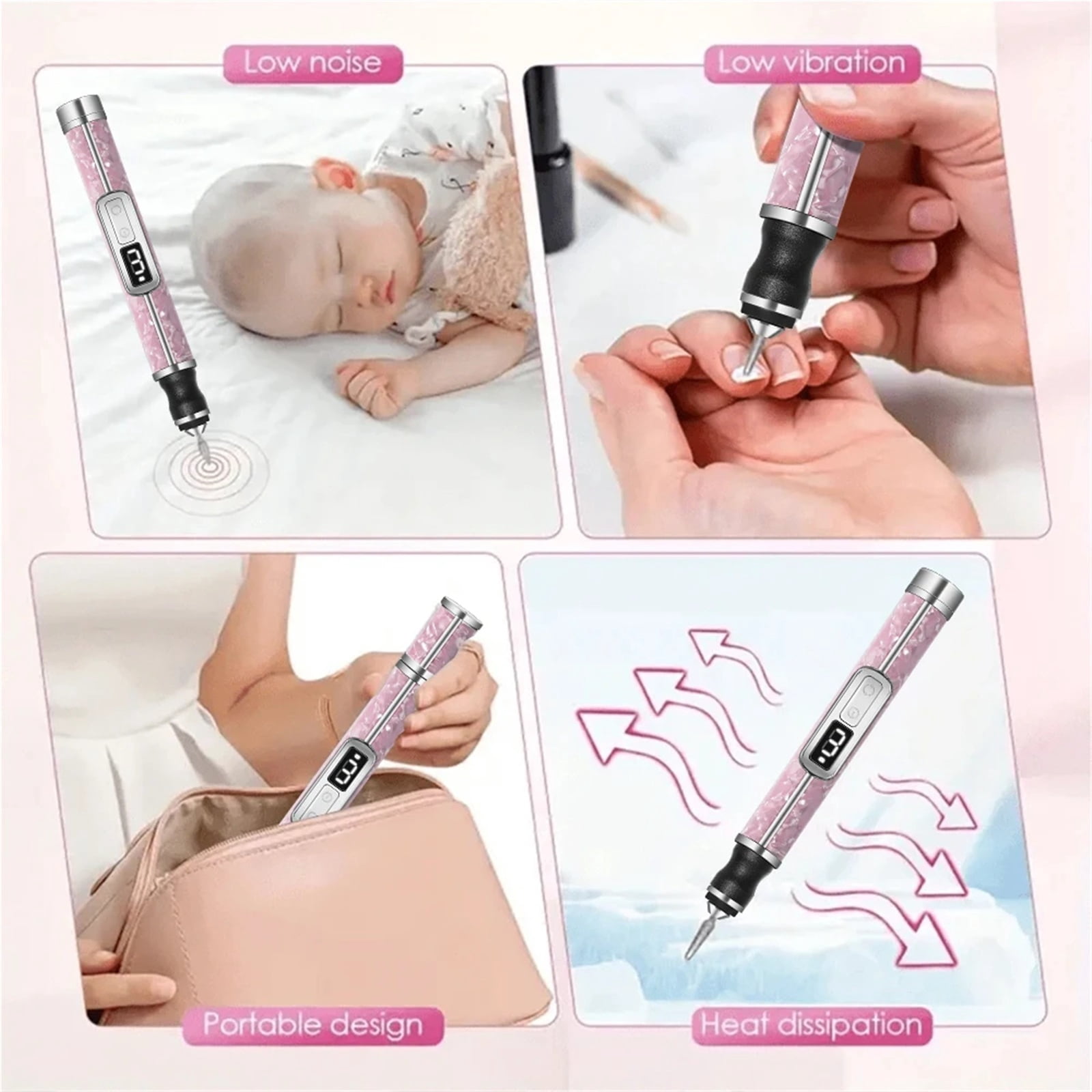 Portable Electric Nail Drill Set 4 Speeds Professional Manicure Pedicure Kit for Nail Salon Exfoliation And Polishing