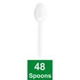 Great Value Everyday Disposable Plastic Spoons, White, 48 Count