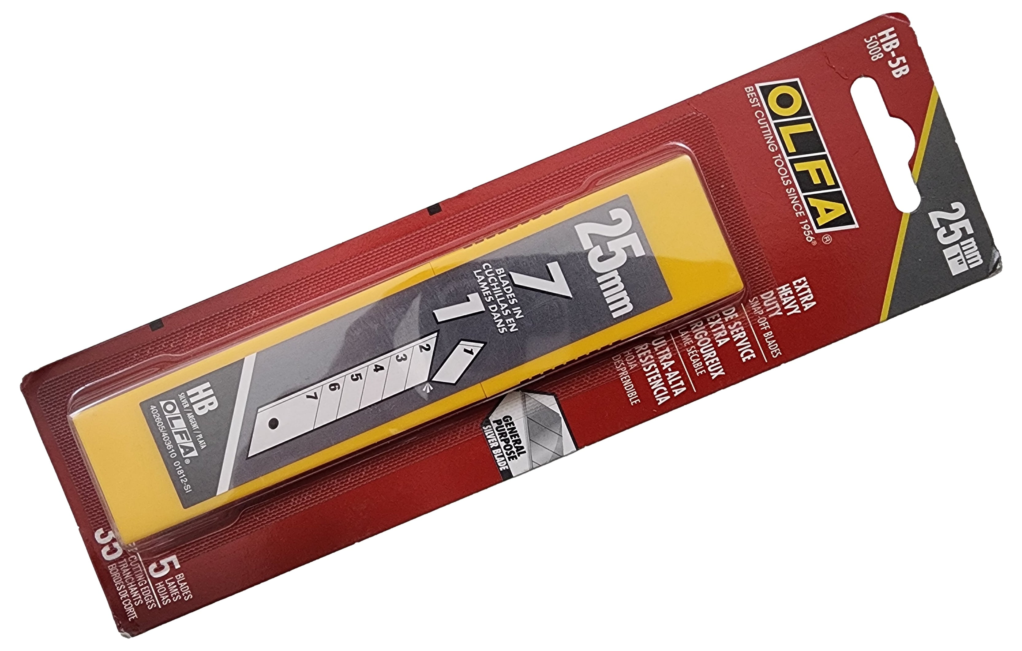 Lot of 2 OLFA 5008 HB-5B 25mm Extra Heavy Duty Snap-Off Blades, 5-Pack