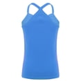 thumbnail image 2 of TSSOE Cropped Tank Tops for Girls Y-Back Spaghetti Strap Sleeveless Tops Casual Sports Vest Camisoles Blue 150, 2 of 5